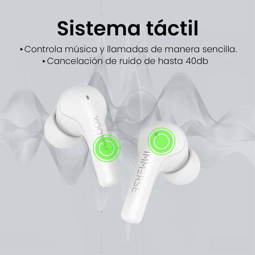 Auriculares Inalámbrico Foxbox Immerse Pod Blanco, Anc