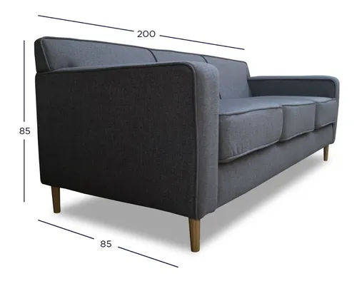 Sofá Lilén 3 Cuerpos Felpa Beige
