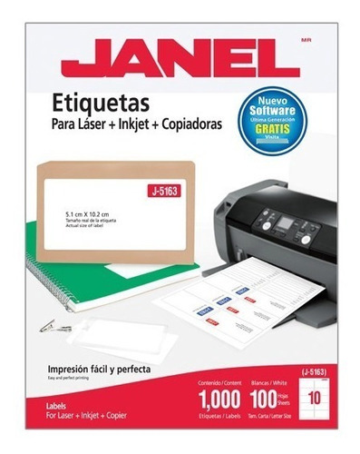 Etiquetas Blancas Janel J-5163 De 5.1x10.2 Cm 1 Paquete