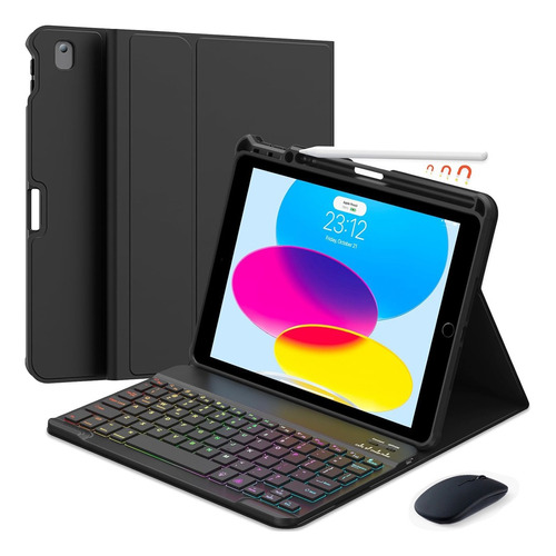 Funda Teclado Iluminado Ratón Para iPad 10ª Generación 10.9'