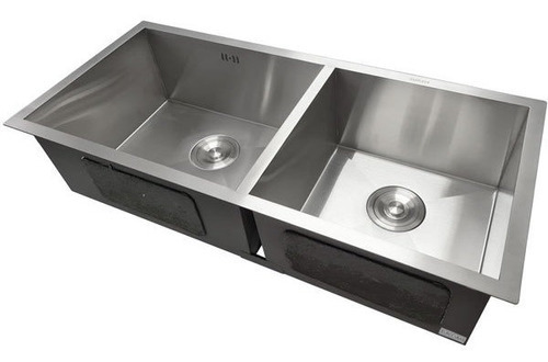 Cuba Dupla Inox Quadrada Gourmet Cozinha 88x40 Válvula Sq882