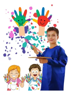 Mandil De Pintura Arte Niños + 100% Impermeable Todas Tallas