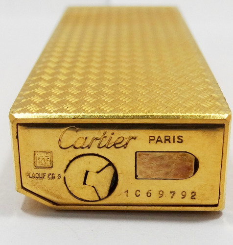 encendedor cartier original paris oro plaque