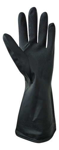 Guantes Látex Uso Industrial Negro X 12 Pares Pack Albañil 9
