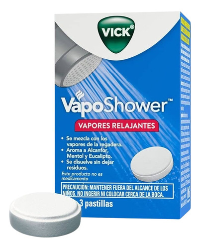 Vick Vaposhower 3 Pastillas Vaporizadora Regadera Ducha Spa