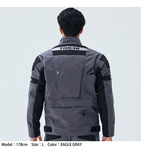 Imagen 4 de 9 de Campera Moto Rs-taichi Kompass Gray 4 Estaciones Impermeable