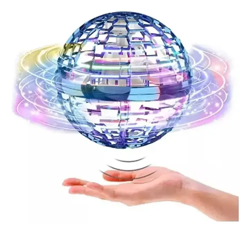Bola Voladora LED Con Giroscopio – Mini Drone Spinner Que Flota Y Gira, Juguete Interactivo Para Niños De 6 A 10+ Años, Color Rosa