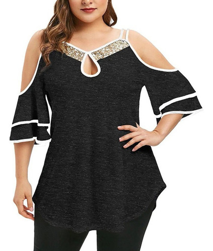 Tops Dama Plus Size Mujer Verano Correa Casual Leaky Sh07523