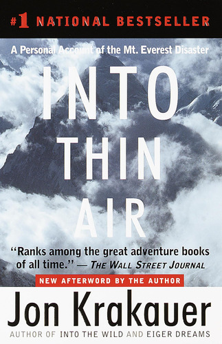 Libro: Into Thin Air: A Personal Account Of The Mt. Everest 