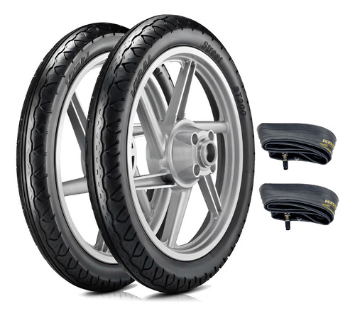 Par Pneu Vipal St200 275-18 E 90/90-18 +2 Câmaras Titan Fan