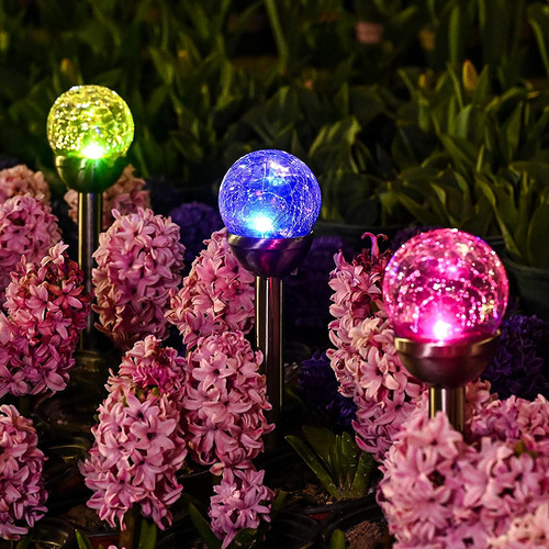 Luz Solar Para Exterior, Luces De Jardín Led Dobles Con Vidr