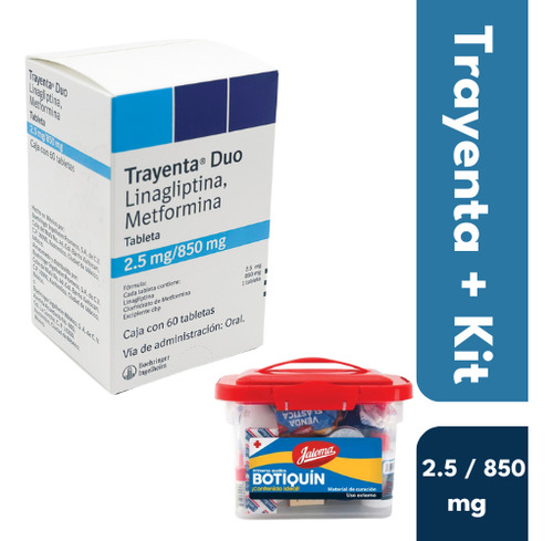 Trayenta Duo 2,5 Mg/850 Mg 60 Tabletas + Kit Botiquín Jaloma