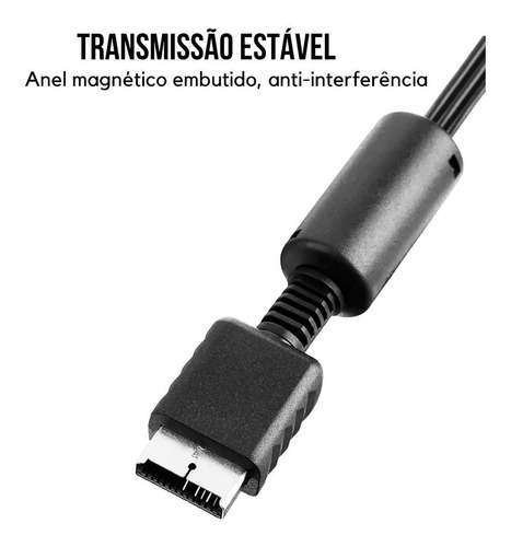 Cabo Av Audio Video Rca Compativel Playstation Ps3 Ps2 Ps1