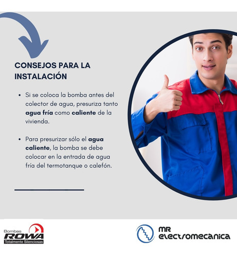 Imagen 8 de 10 de Bomba Presurizadora Rowa Mini 9 Rw9 2 Baños + Cocina + Lavadero. Frente De Bronce ¡1 Calidad! + Soporte