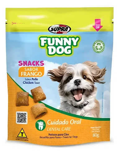 Funny Dog Supra Petisco Cães Vitaminasnack 80g Sabor Frango