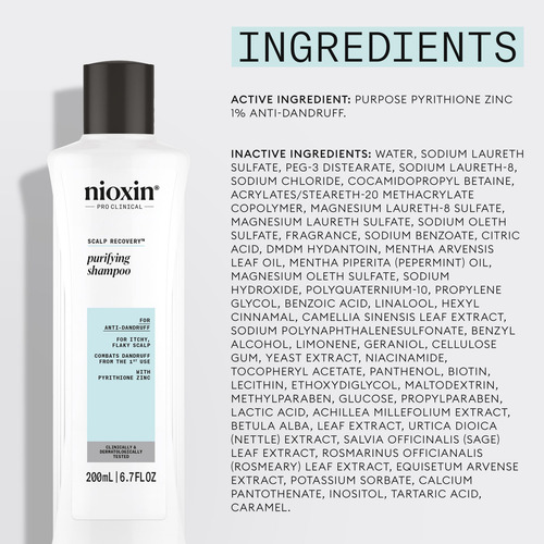 Shampoo Nioxin Scalp Recovery Purificante 200ml Para Caspa