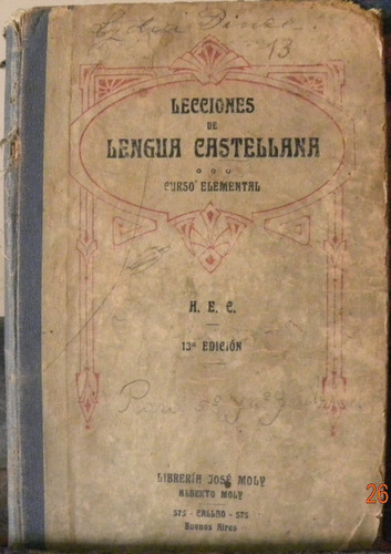 Lecciones De Lengua Castellana - Libro Antiguo