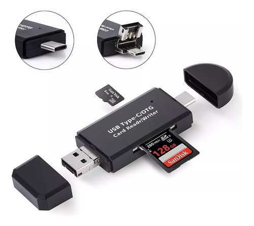 Kit Adaptador Usb C 3 En 1 - Lector De Memoria Sd - Otg Pc