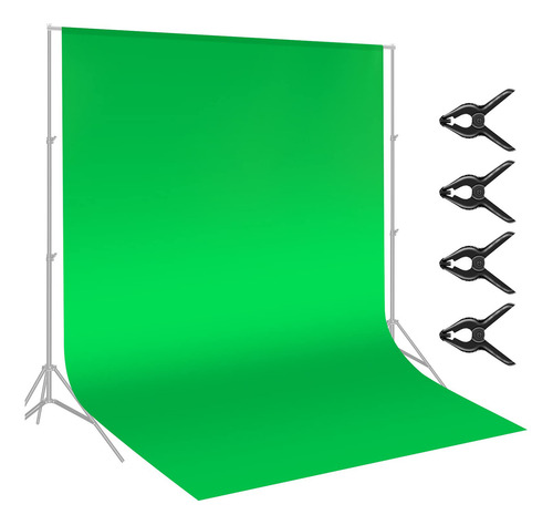 Neewer 3x3,6 Metros Pantalla Fondo Fibra De Chromakey Verde Para Foto Video Estudio, 4 Piezas Abrazaderas Fondo Incluidas, Ideal Para Retratos Y Tomas De Productos