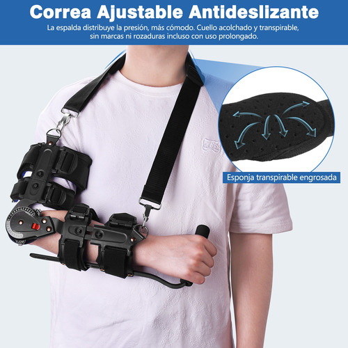 Codera Ortopedica Ferula Post-operatorio Extensible Soporte Derecha Negro