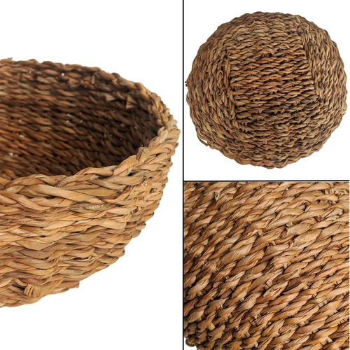 Juego de 3 cestas de paja natural, cestas de mimbre, color guaraní