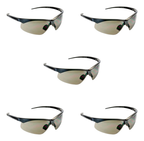 Kit 5 Óculos Proteção Segurança Escuro Epi Anti Risco Uv Ca