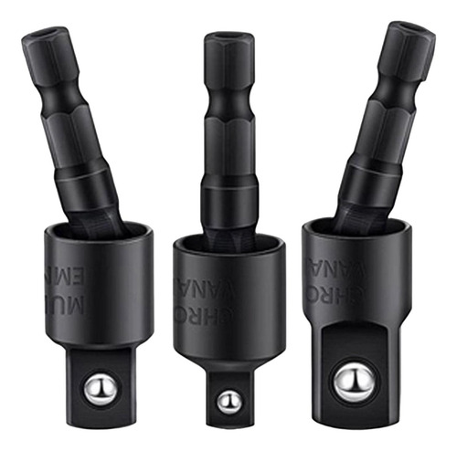 3 Peças 1/4 3/8 1/2 Bits Conjunto De Soquete Preto