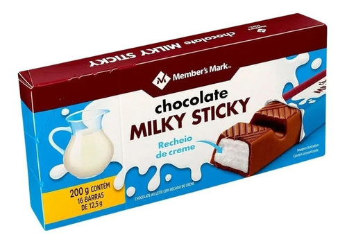 Chocolate Ao Leite Barra Milky Sticky Importado Pack C/16 Un