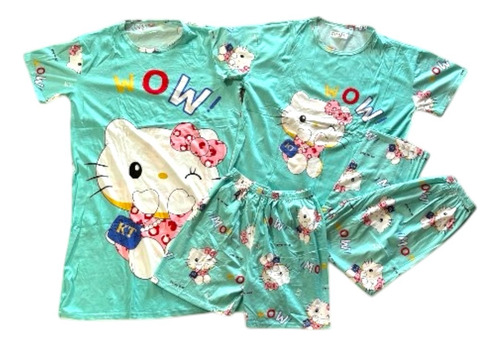 4pz Conjunto Set Pijama Short Pants Camisa Y Bata Personajes