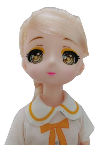 Muñeca Tipo Bjd Doll Articulada 26cm Anime Vestido Amarillo