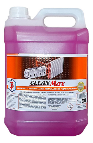 Abrilhantador De Cabeçote De Alumínio Clean Max 5 Litros