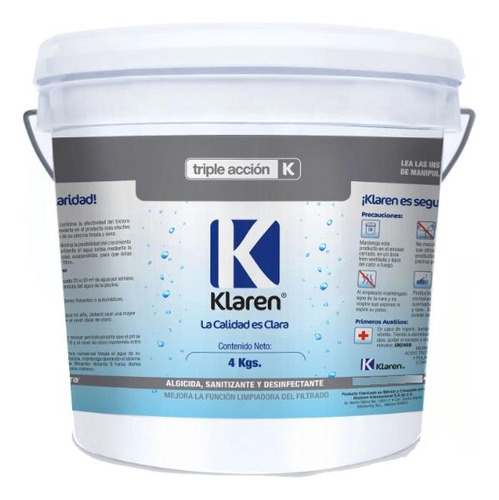 Klaren Tableta Triple Accion, Envase De 4 Kg