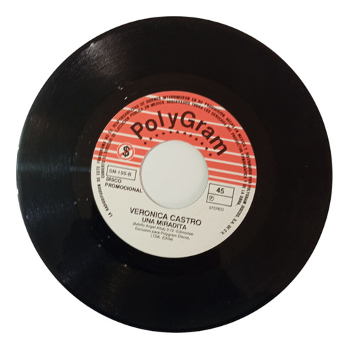 Vinilo Single Verónica Castro Una Miradita ( (Usado)