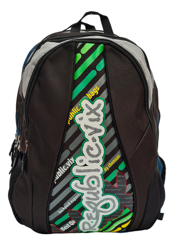 Mochila Escolar Juvenil Adulto Republic Vix By Chenson Cor Preto-cinza