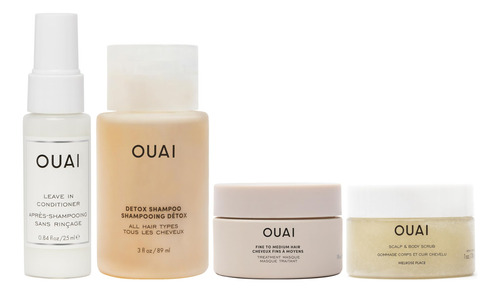 Kit De Viagem Ouai Com Condicionador Leave In, Shampoo Detox