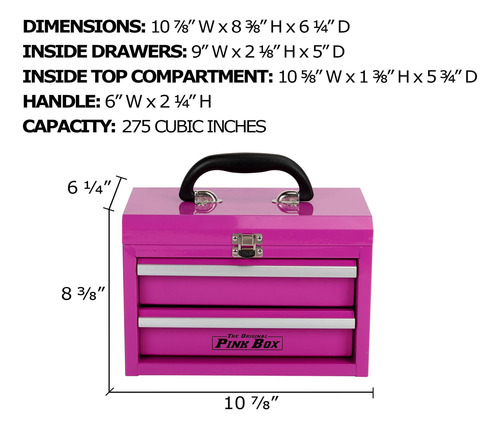 The Original Pink Box Caja De Herramientas Portátil Con 2 .