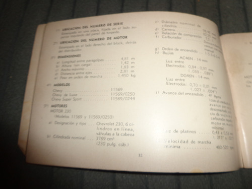 Chevy 1971 Manual Guia Del Dueño (Usado)