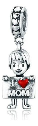 Charm 100% Plata Niño Love My Mom Amor Mama Para Pandora