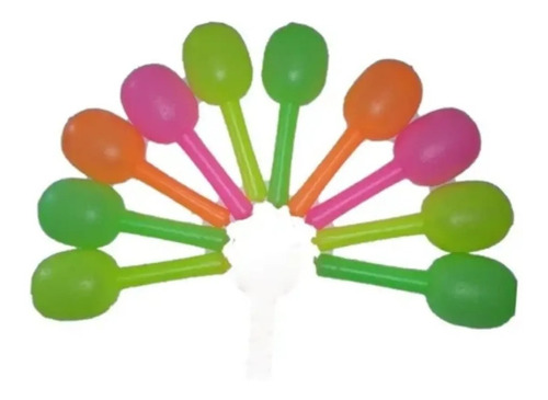  Maracas Plásticas Fluo X 10 Para Baile Carioca