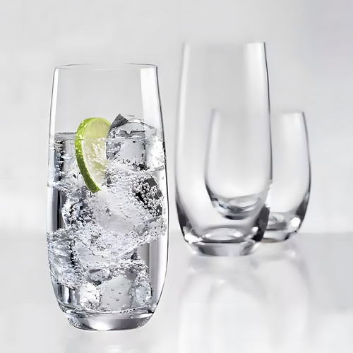 Jogo 6 Copos Cristal Titânio Água Suco Bohemia Club 350ml