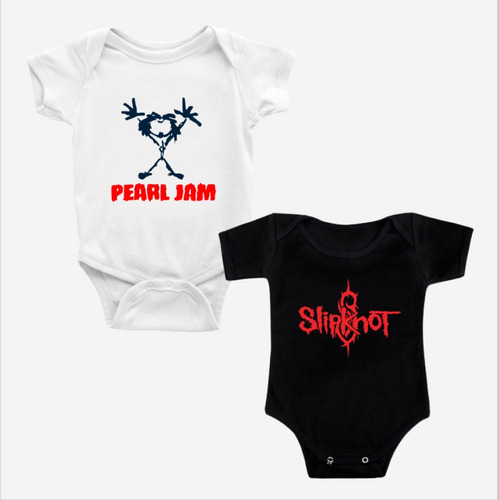 Set 2 Body Rock Bebé Pilucho Pearl Jam Slipknot Pack Rockero