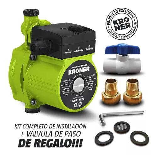 Bomba Agua Presurizadora Kroner 2 Baños Acoples Bce Válvula Color Verde  lima Fase eléctrica Monofásica