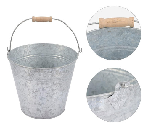 Pequeños Cubos De Metal Galvanizado Con Asas, Cubos De Lata