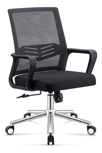 Silla De Oficina De Malla Ergonómica Top New Model Negra