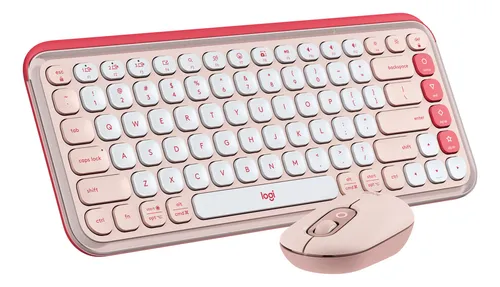 Kit Teclado Y Mouse Logitech Pop Icon, Español, Rosado