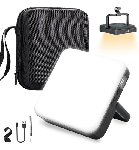 Linterna Led De Camping Recargable, Banco De Energía De 1350