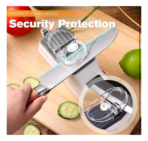 Afilador Eléctrico Usb Multiuso Cuchillos Tijeras Color Blanco