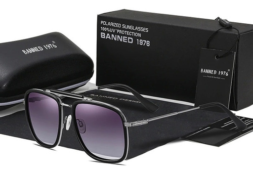 P Gafas Sol Tipo Tony Polarizadas Uv400 Banned Hombre Mujer