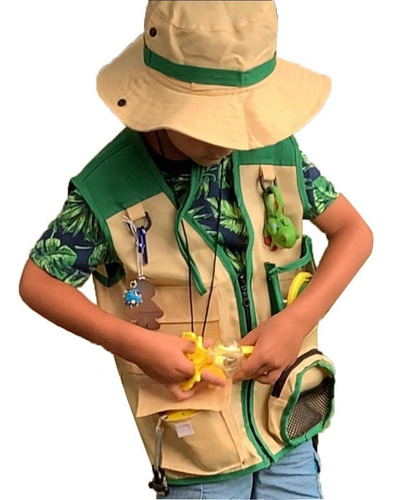 Kit Explorador Al Aire Libre Para Niños, Juego De Chaleco Y Sombrero, Kit De Explorador, Juego De Rol, Cosplay Para Explorador De Insectos, Zookeeper