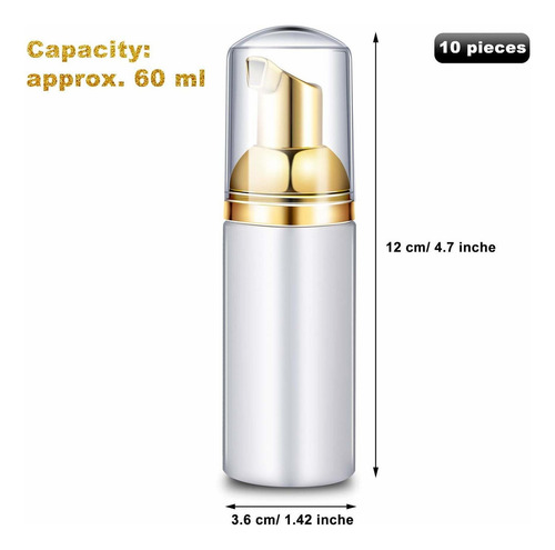 10pcs 60ml Dispensador De Jabón De Botellas De Bomba Espuma